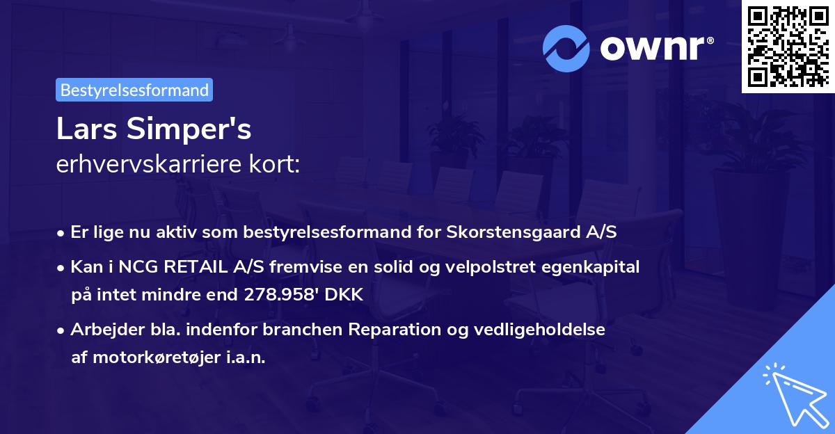 Lars Simper's erhvervskarriere kort
