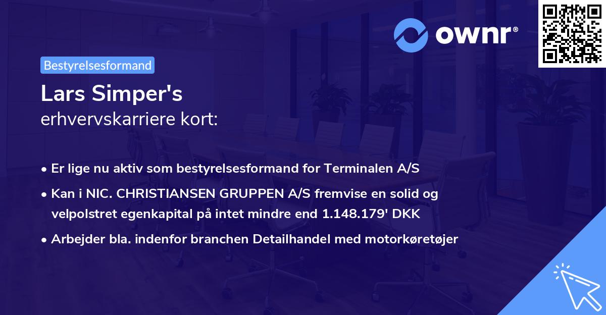 Lars Simper's erhvervskarriere kort