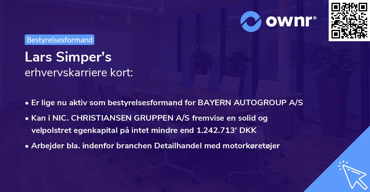Lars Simper's erhvervskarriere kort
