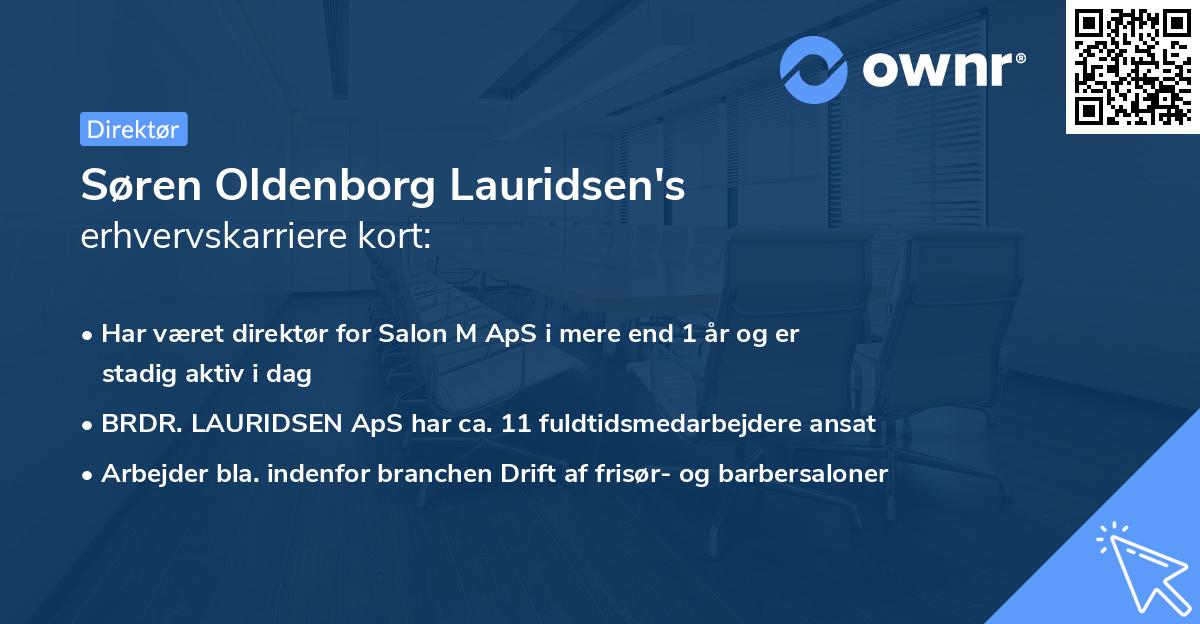 Søren Oldenborg Lauridsen's erhvervskarriere kort