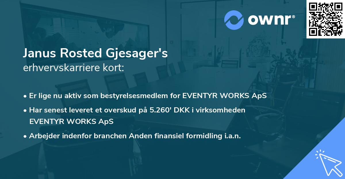 Janus Rosted Gjesager's erhvervskarriere kort