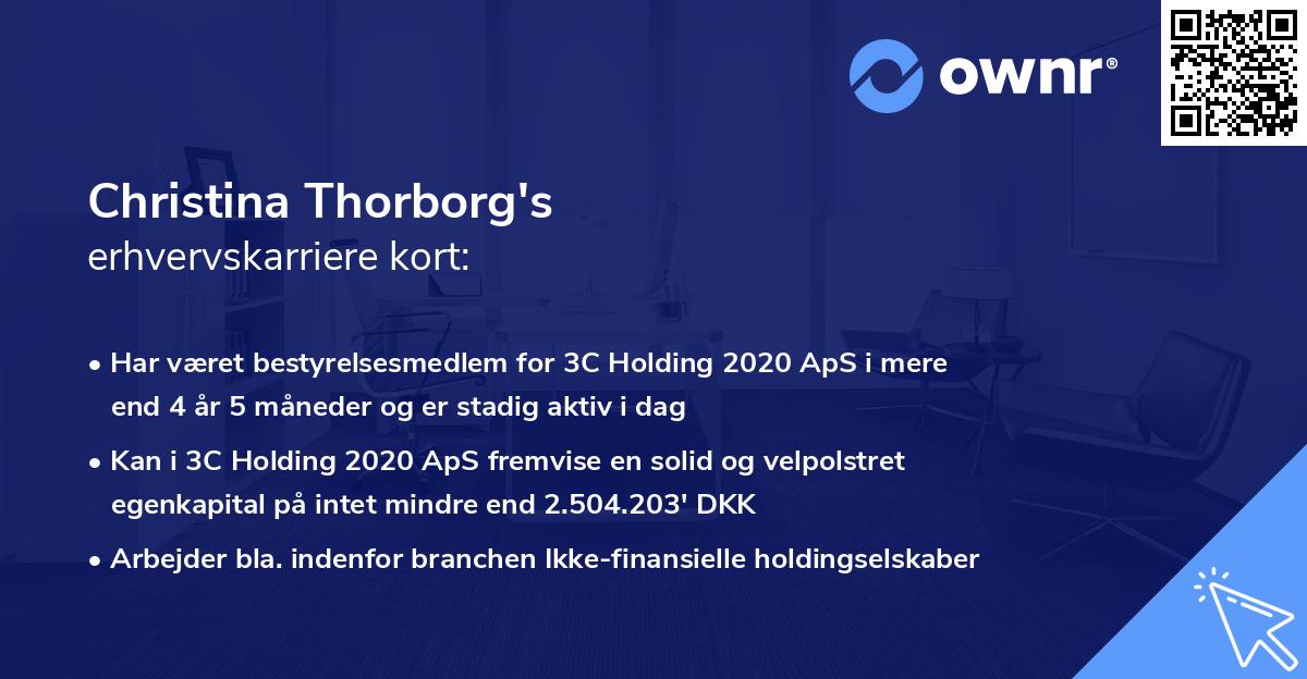 Christina Thorborg's erhvervskarriere kort