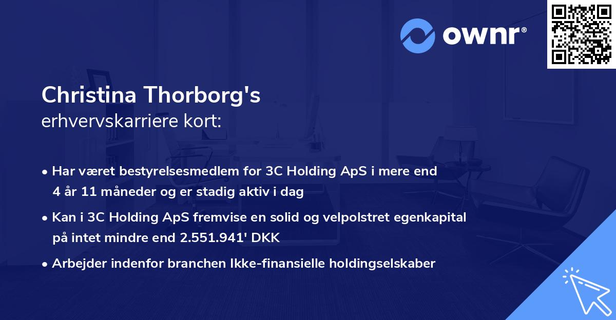 Christina Thorborg's erhvervskarriere kort
