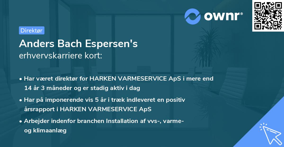 Anders Bach Espersen's erhvervskarriere kort