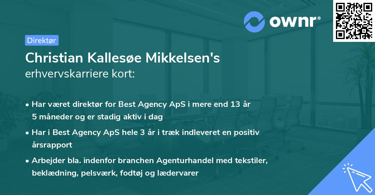 Christian Kallesøe Mikkelsen's erhvervskarriere kort