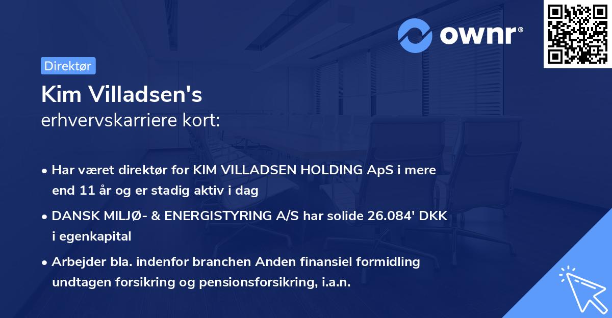 Kim Villadsen's erhvervskarriere kort