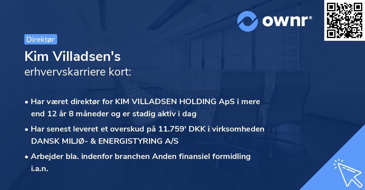 Kim Villadsen's erhvervskarriere kort