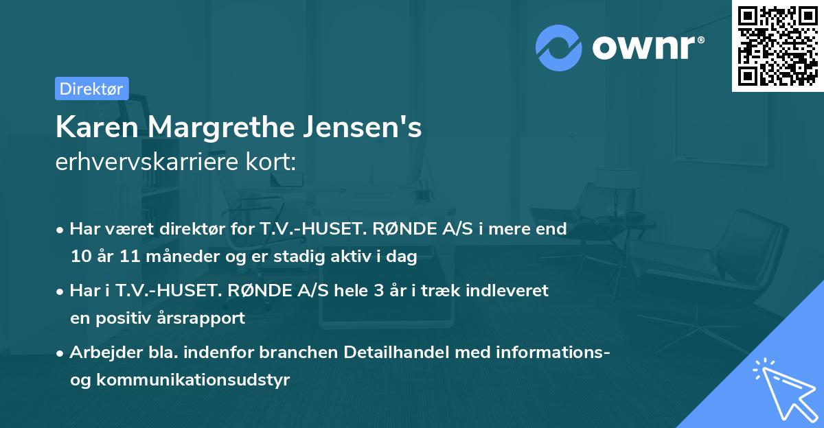 Karen Margrethe Jensen's erhvervskarriere kort