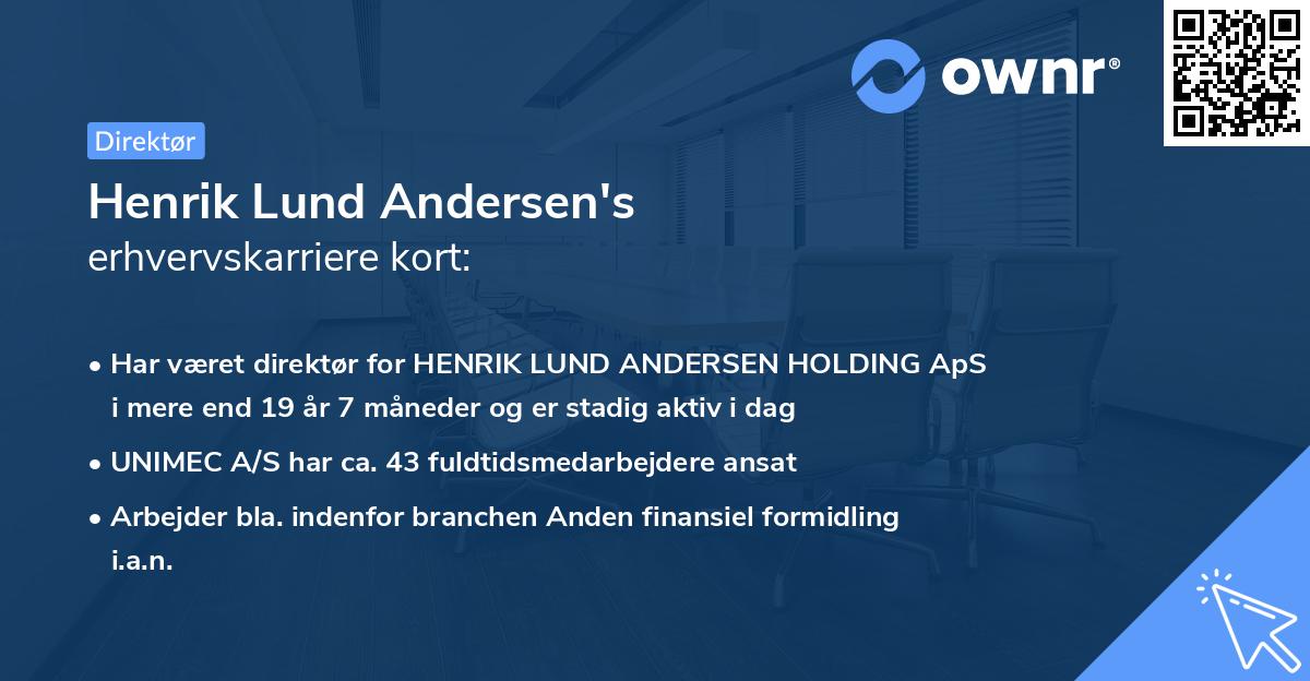 Henrik Lund Andersen's erhvervskarriere kort