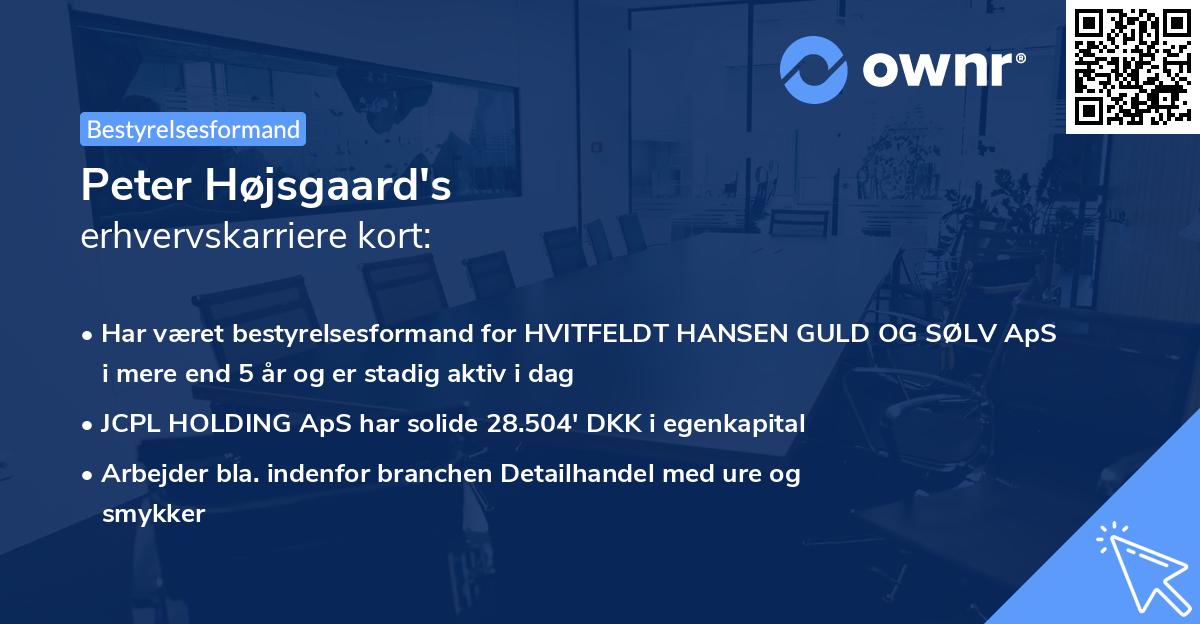 Peter Højsgaard's erhvervskarriere kort