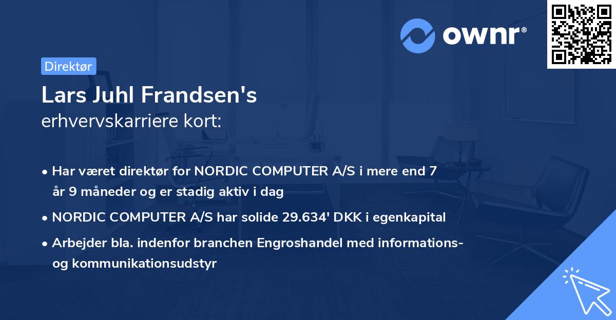 Lars Juhl Frandsen's erhvervskarriere kort