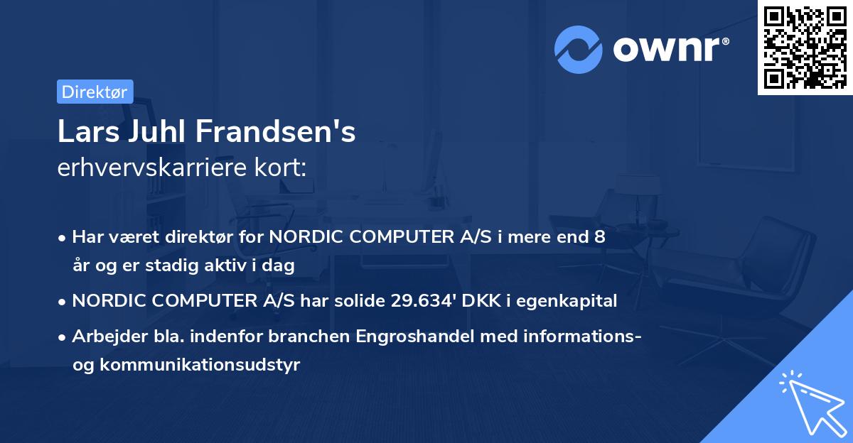 Lars Juhl Frandsen's erhvervskarriere kort