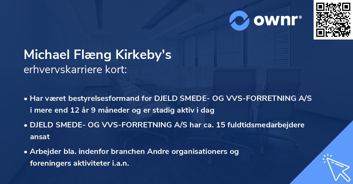 Michael Flæng Kirkeby's erhvervskarriere kort