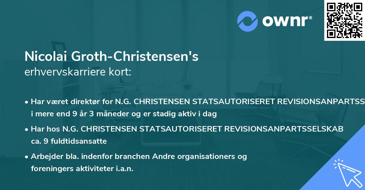 Nicolai Groth-Christensen's erhvervskarriere kort