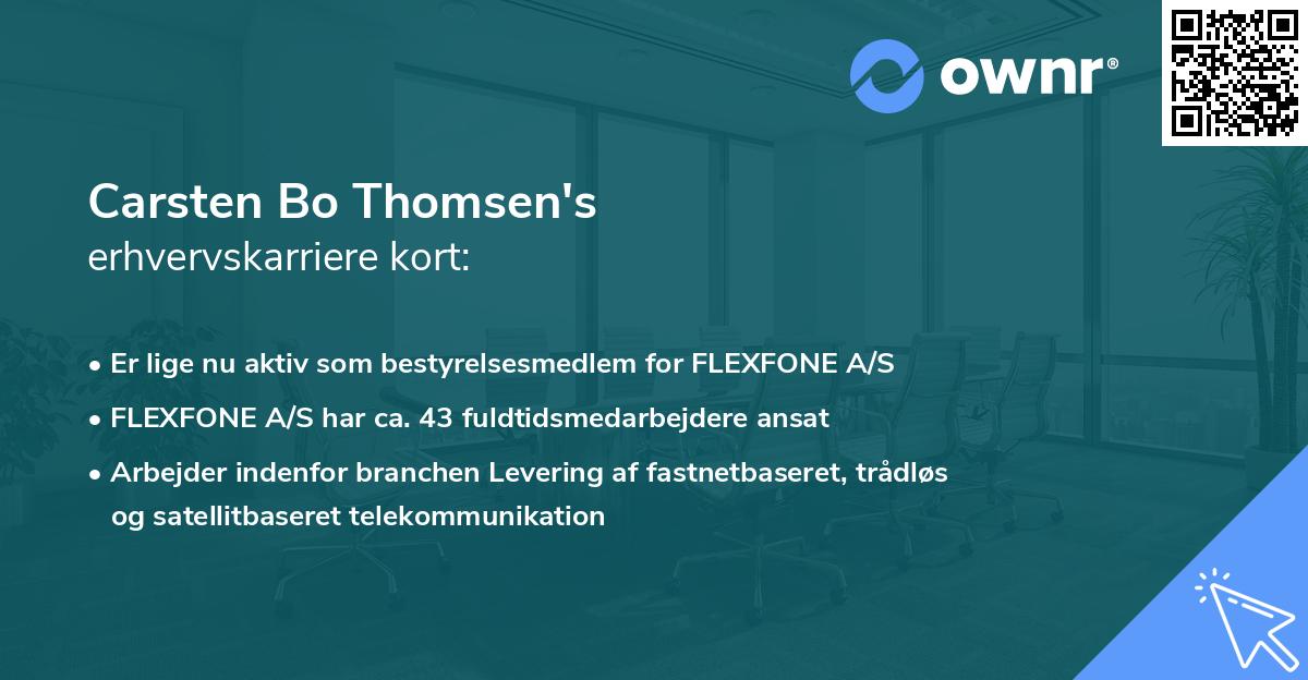 Carsten Bo Thomsen's erhvervskarriere kort