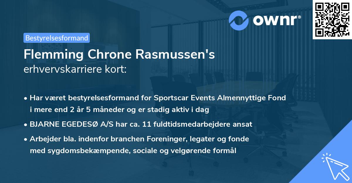 Flemming Chrone Rasmussen's erhvervskarriere kort