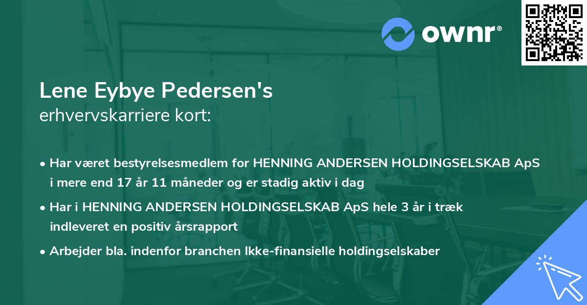 Lene Eybye Pedersen's erhvervskarriere kort