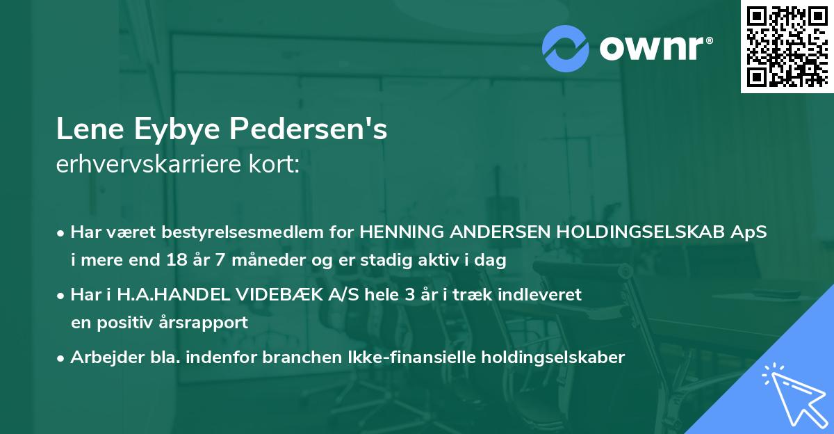 Lene Eybye Pedersen's erhvervskarriere kort