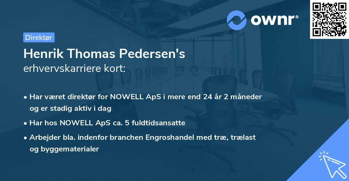 Henrik Thomas Pedersen's erhvervskarriere kort