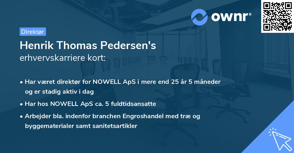 Henrik Thomas Pedersen's erhvervskarriere kort