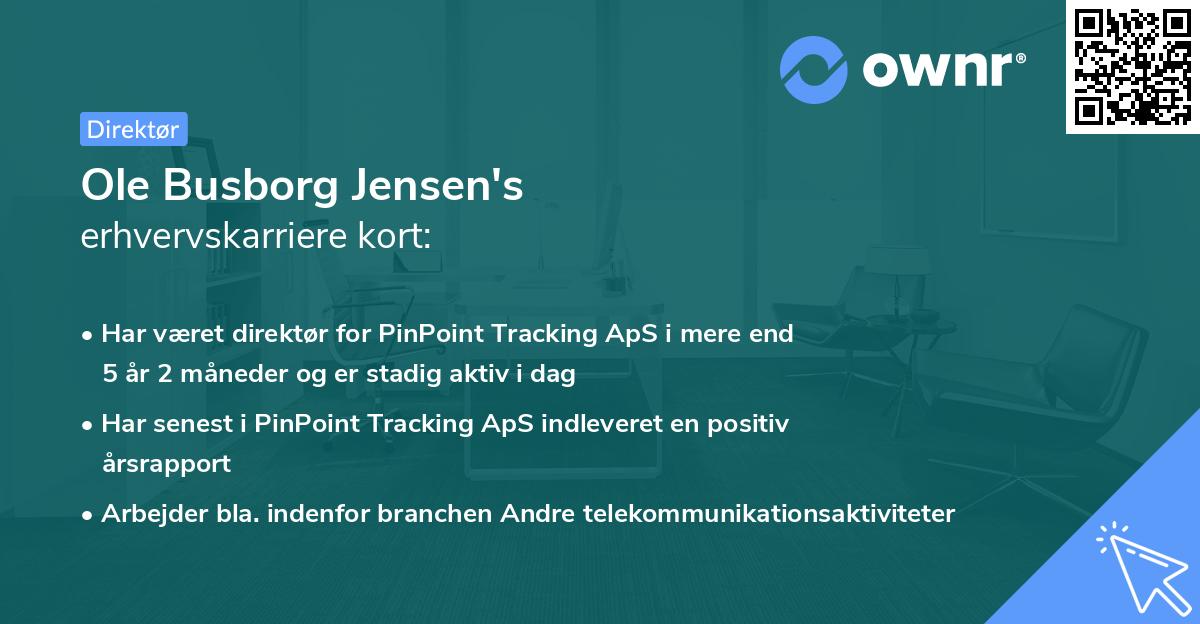 Ole Busborg Jensen's erhvervskarriere kort