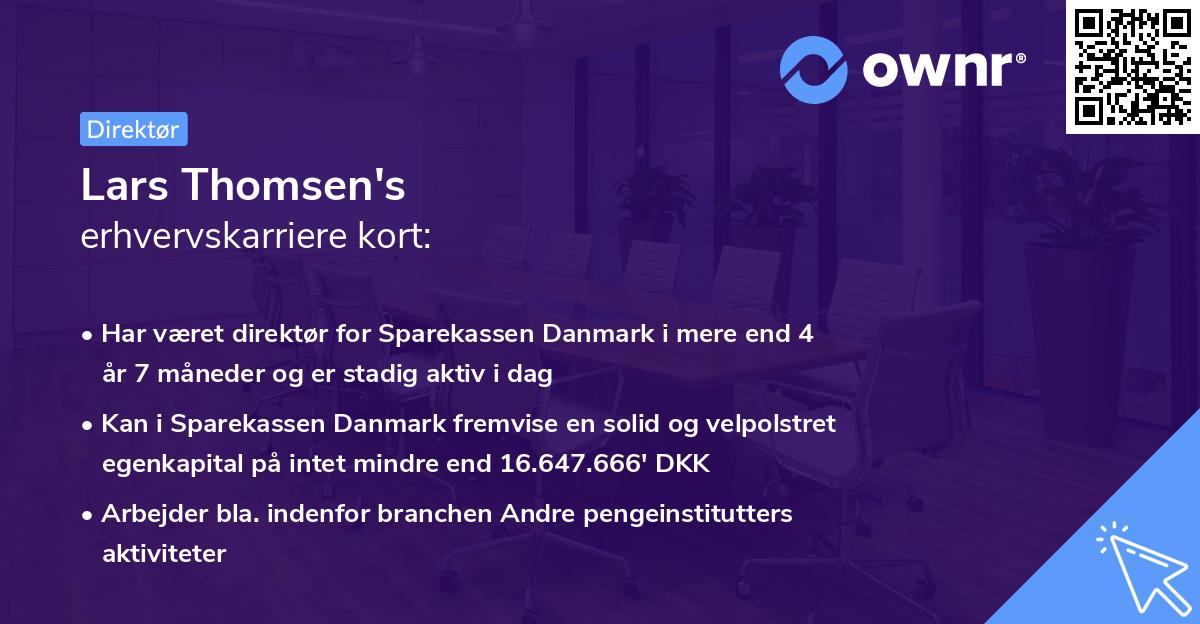 Lars Thomsen's erhvervskarriere kort