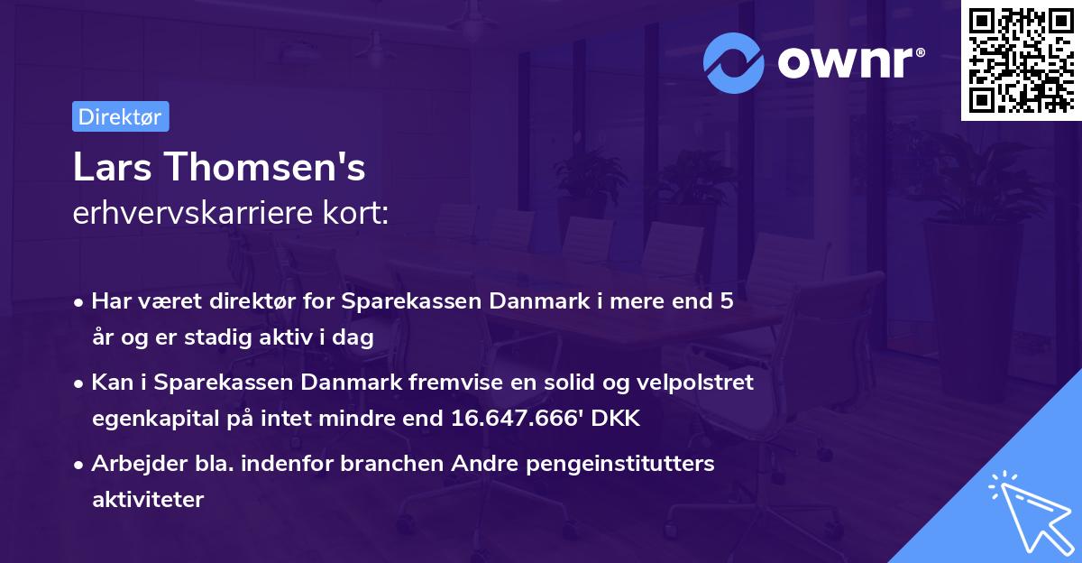 Lars Thomsen's erhvervskarriere kort