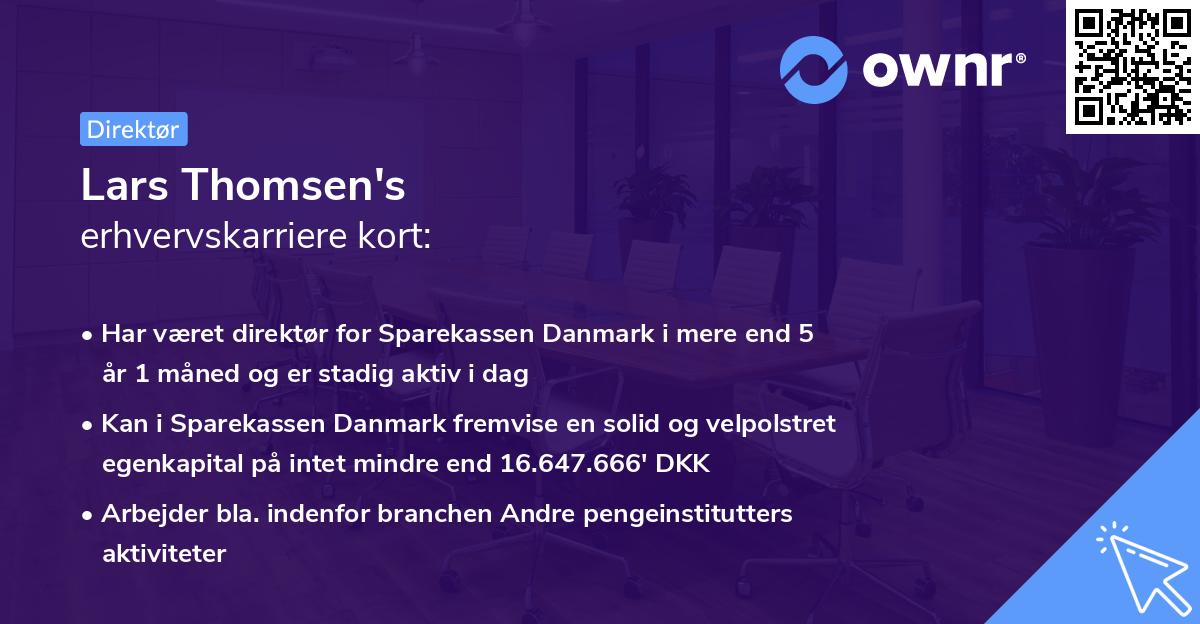Lars Thomsen's erhvervskarriere kort