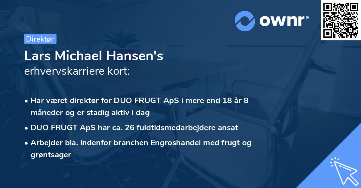 Lars Michael Hansen's erhvervskarriere kort