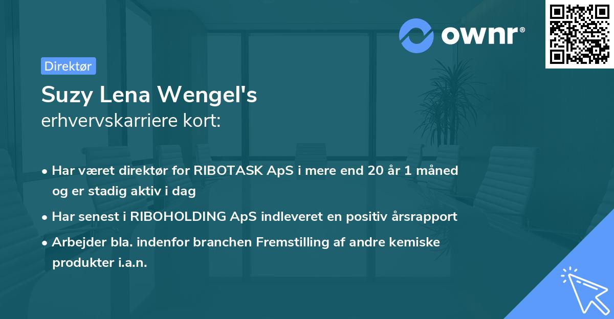 Suzy Lena Wengel's erhvervskarriere kort