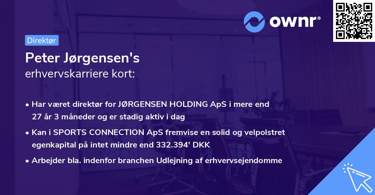 Peter Jørgensen's erhvervskarriere kort