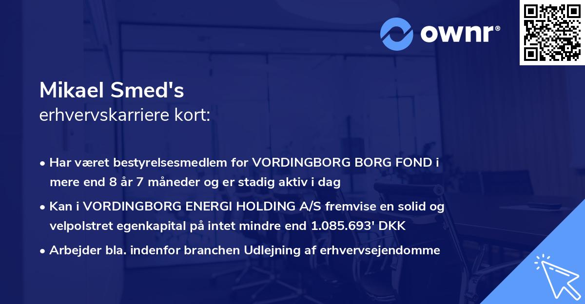 Mikael Smed's erhvervskarriere kort