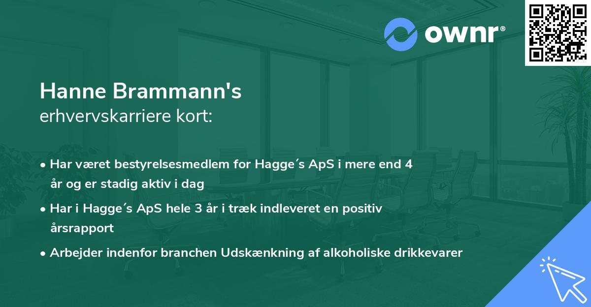 Hanne Brammann's erhvervskarriere kort