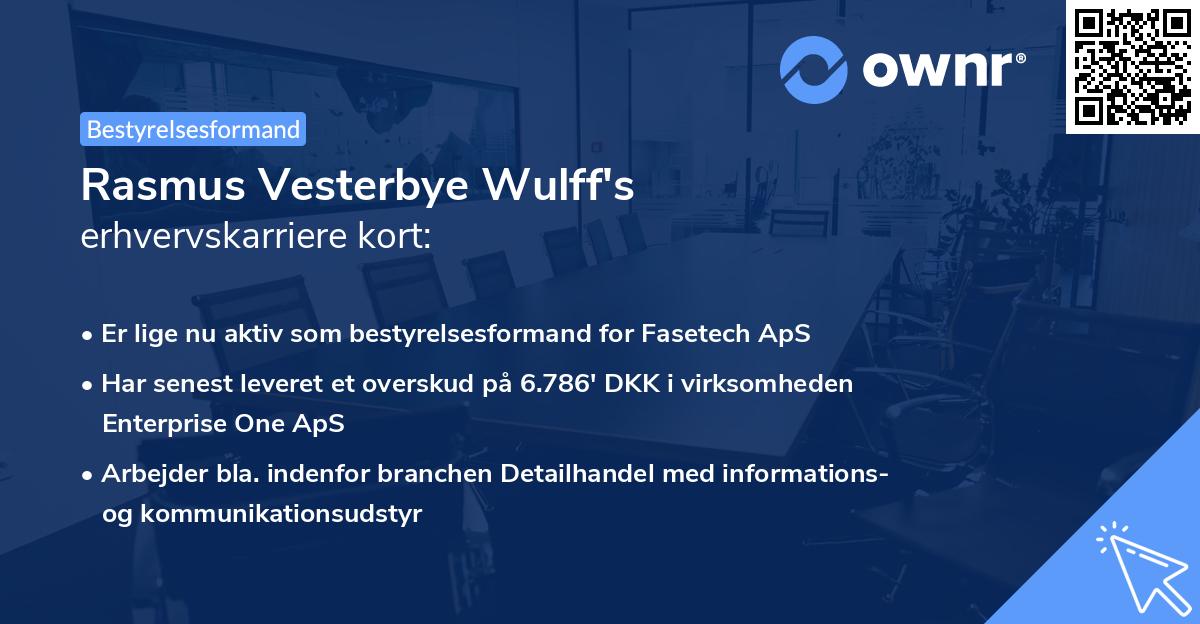 Rasmus Vesterbye Wulff's erhvervskarriere kort