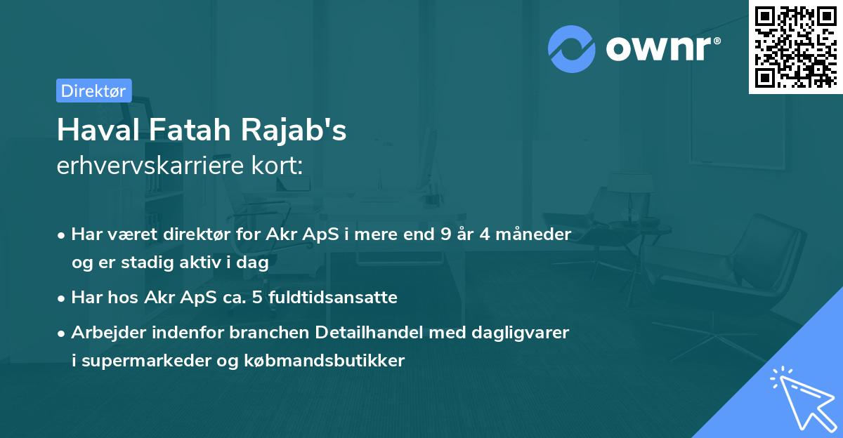 Haval Fatah Rajab's erhvervskarriere kort