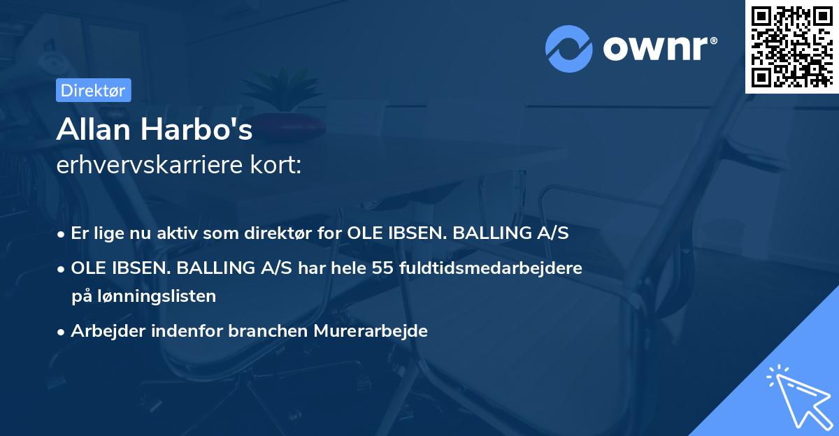 Allan Harbo's erhvervskarriere kort