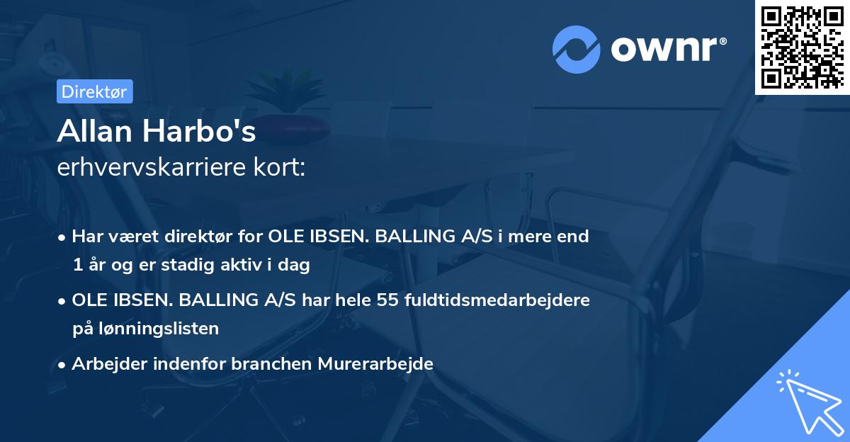 Allan Harbo's erhvervskarriere kort