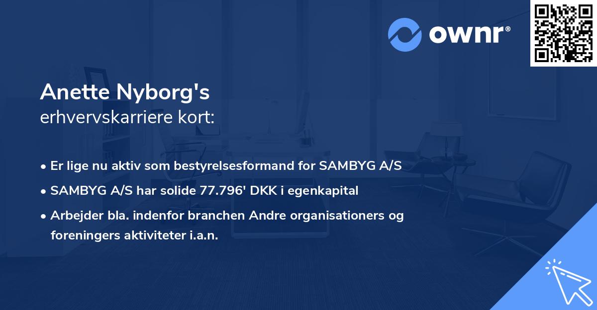 Anette Nyborg's erhvervskarriere kort