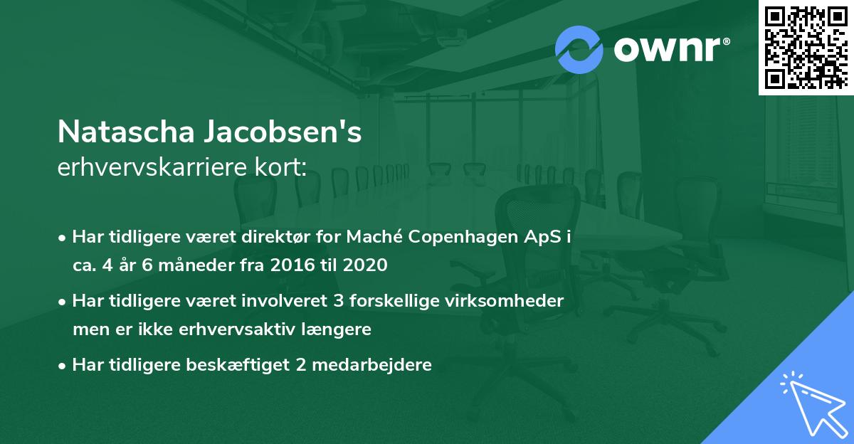 Natascha Jacobsen's erhvervskarriere kort