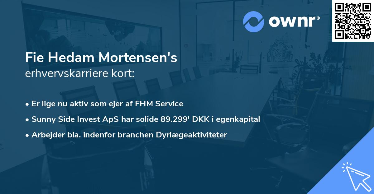 Fie Hedam Mortensen's erhvervskarriere kort
