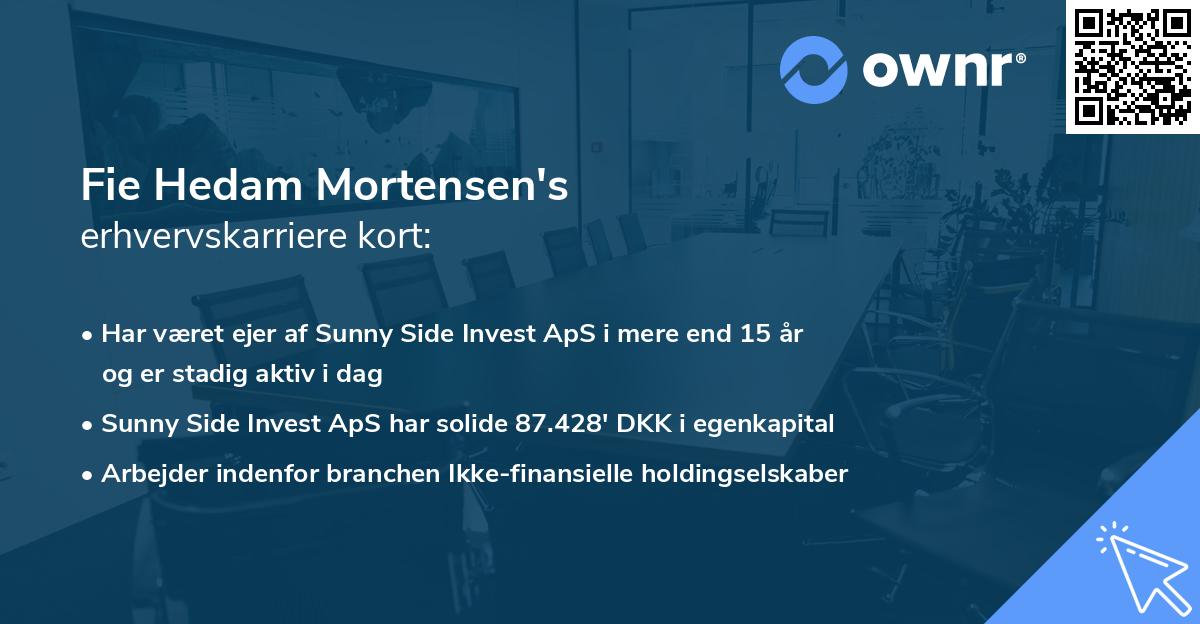 Fie Hedam Mortensen's erhvervskarriere kort