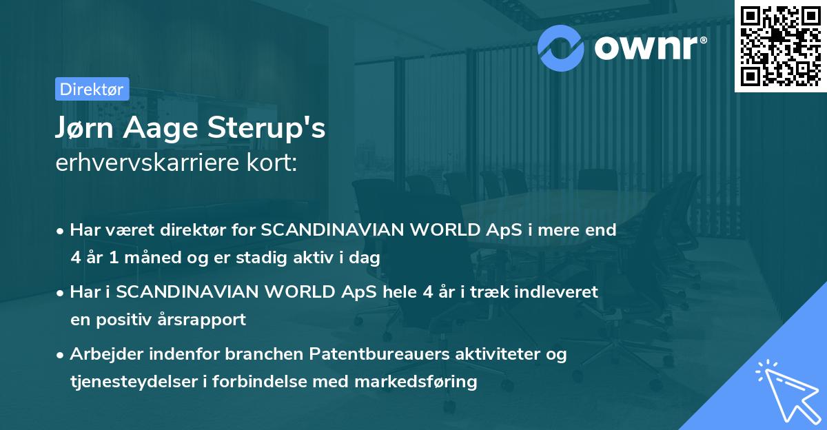 Jørn Aage Sterup's erhvervskarriere kort