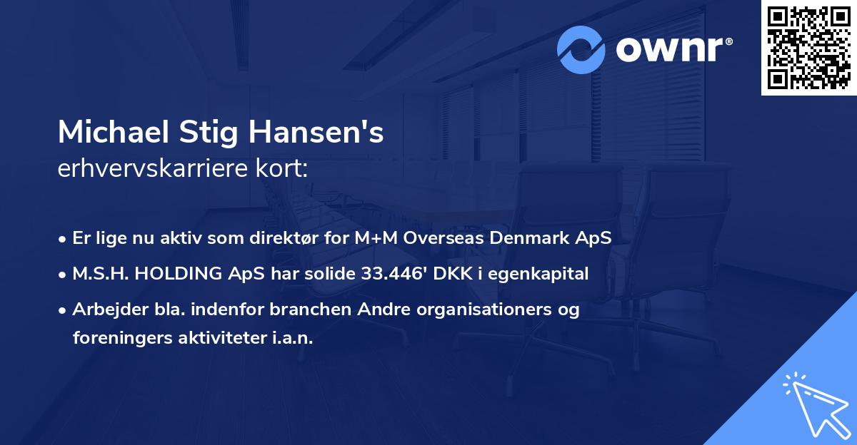 Michael Stig Hansen's erhvervskarriere kort