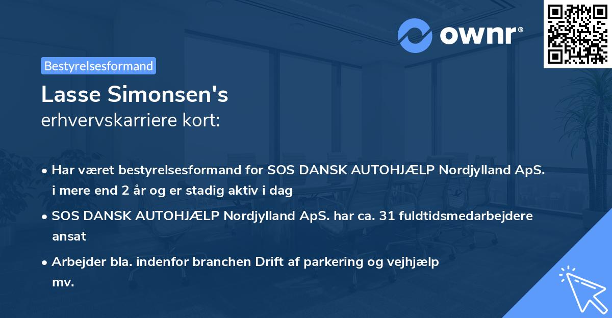 Lasse Simonsen's erhvervskarriere kort