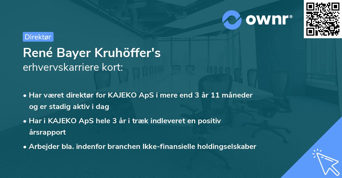 René Bayer Kruhöffer's erhvervskarriere kort