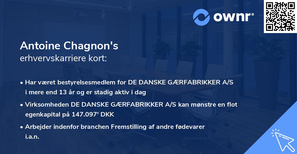 Antoine Chagnon's erhvervskarriere kort