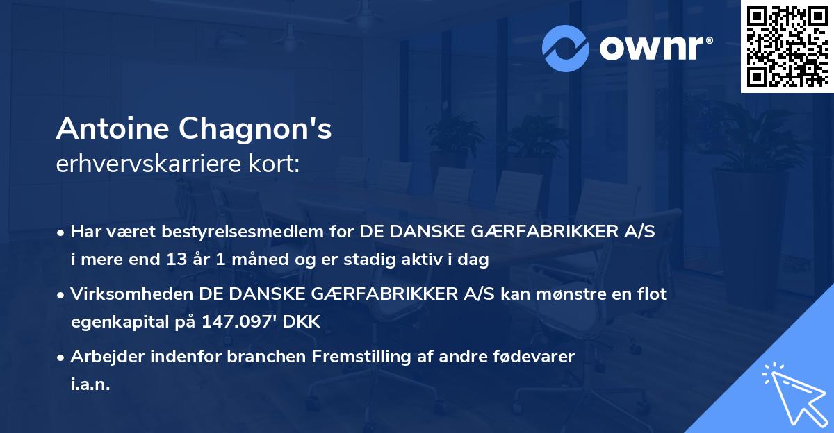 Antoine Chagnon's erhvervskarriere kort