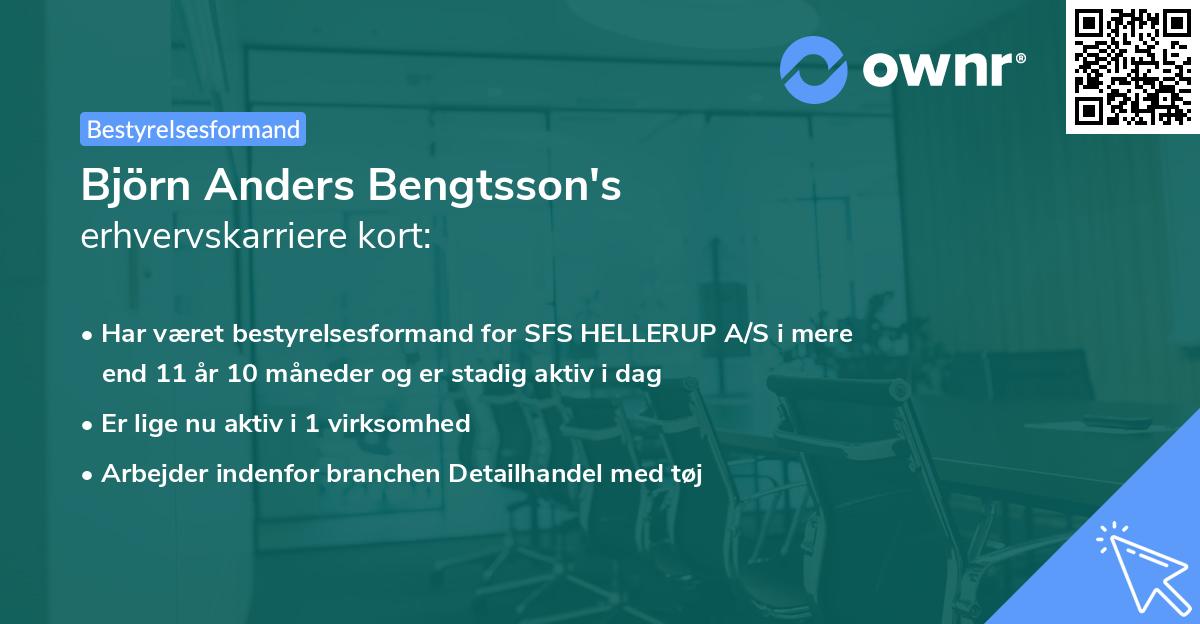 Björn Anders Bengtsson's erhvervskarriere kort