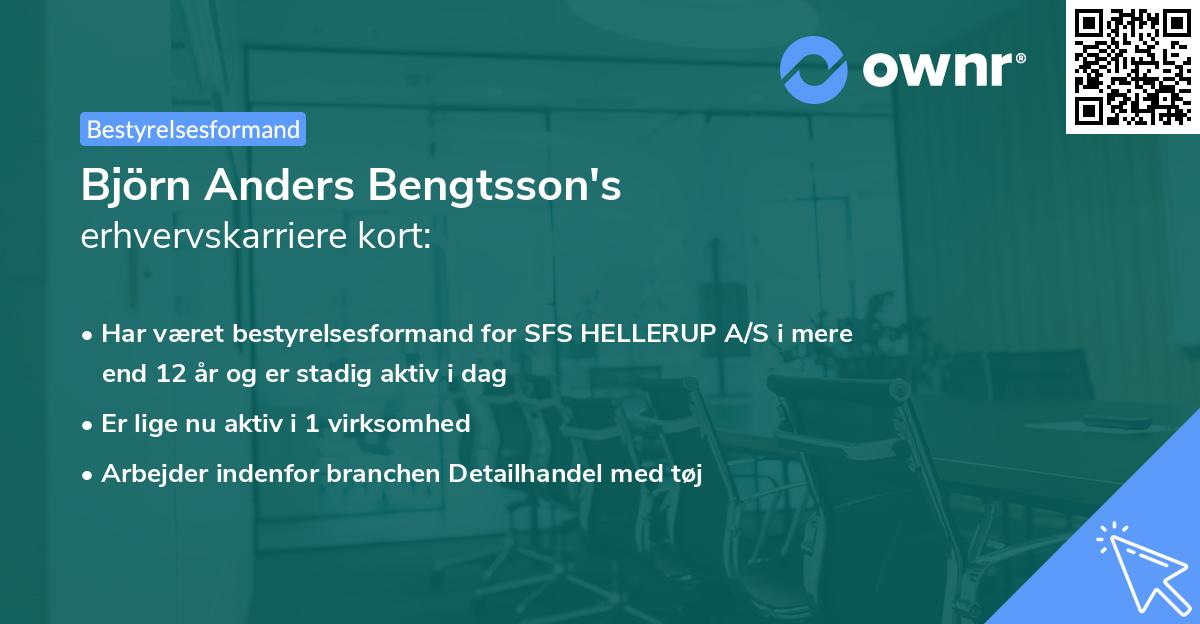 Björn Anders Bengtsson's erhvervskarriere kort