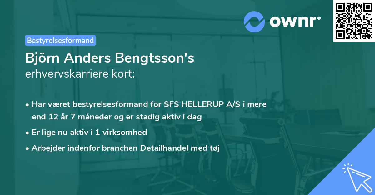 Björn Anders Bengtsson's erhvervskarriere kort